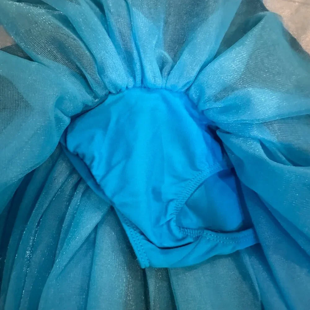 WEISSMAN XS CHILD BLUE AND BLACK COMPETITION DANCE COSTUME JAZZ TAP STYLE 5138
